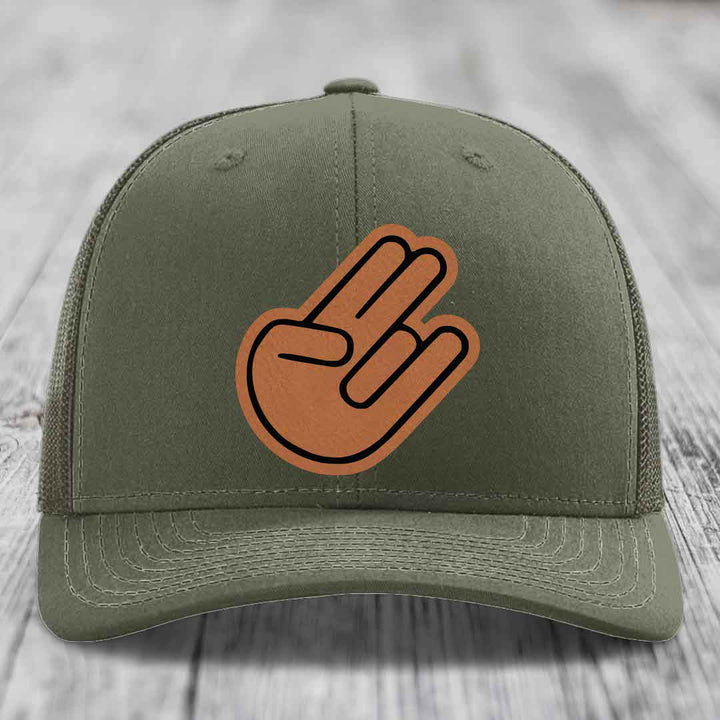 The Shocker - Leather Patch Hat - Rawhide to Black Patch - Richardson 112 Snapback Trucker Hat