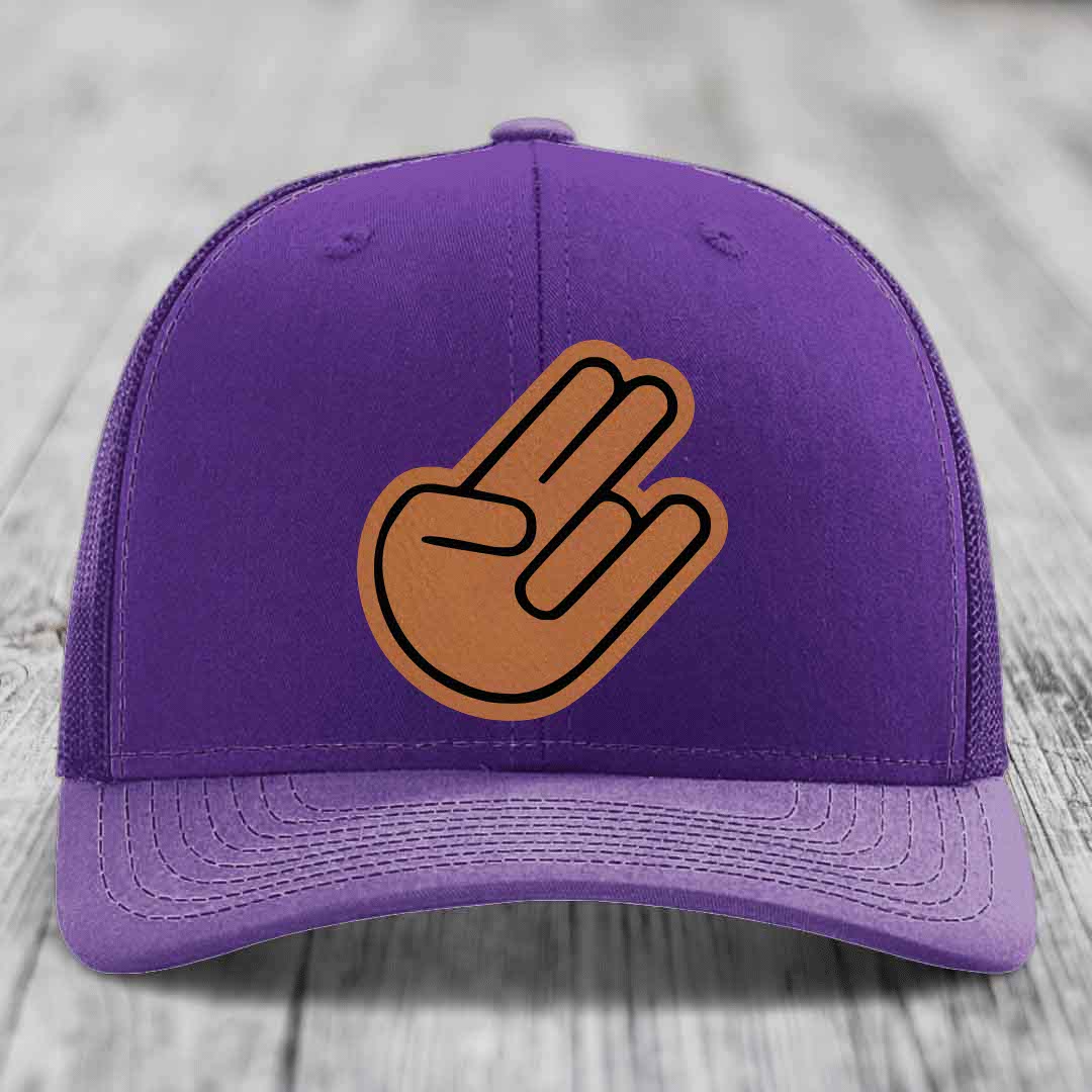 The Shocker - Leather Patch Hat - Rawhide to Black Patch - Richardson 112 Snapback Trucker Hat
