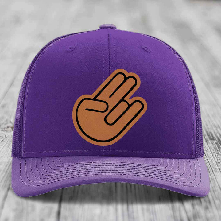 The Shocker - Leather Patch Hat - Rawhide to Black Patch - Richardson 112 Snapback Trucker Hat