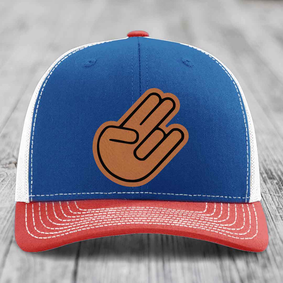 The Shocker - Leather Patch Hat - Rawhide to Black Patch - Richardson 112 Snapback Trucker Hat