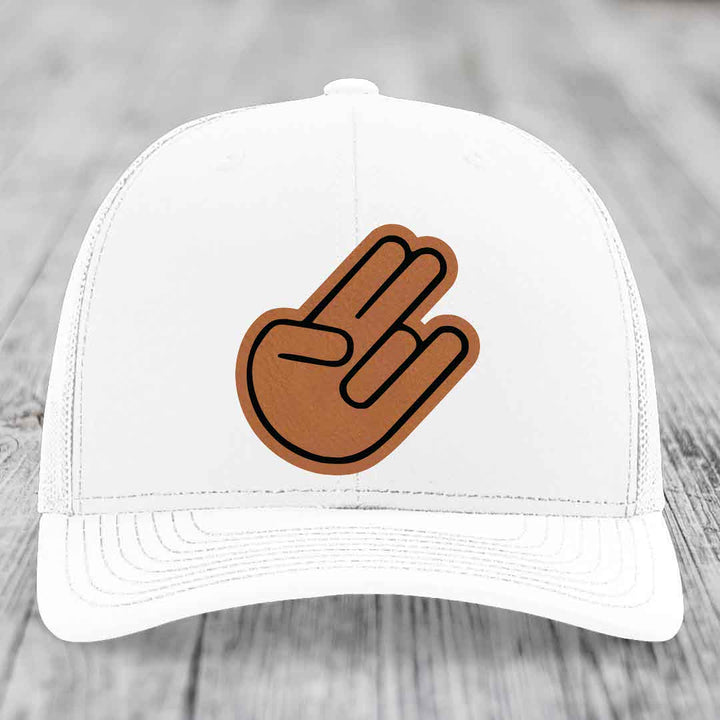 The Shocker - Leather Patch Hat - Rawhide to Black Patch - Richardson 112 Snapback Trucker Hat