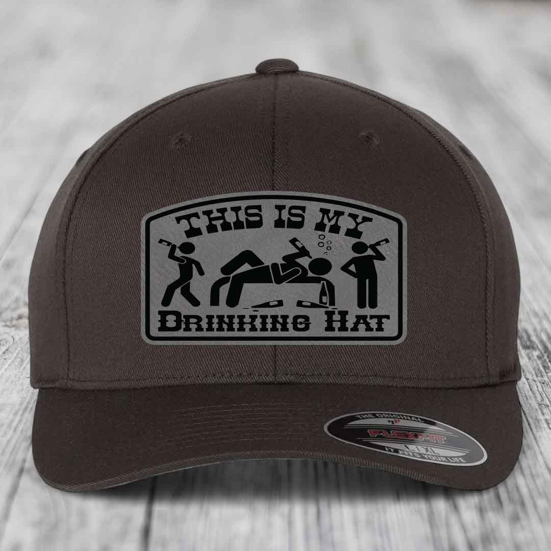 Brown baseball cap with &