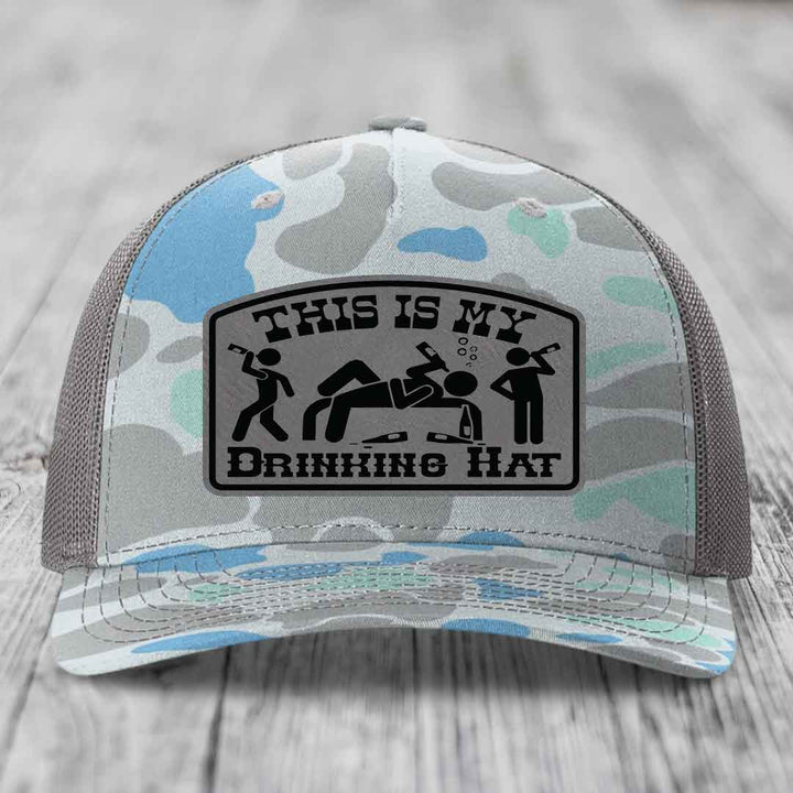 Camouflage trucker hat with black &