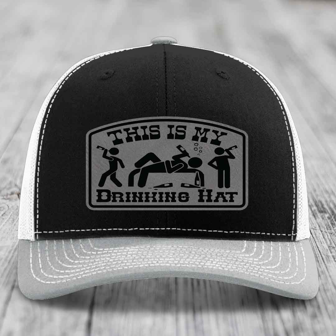 Black and white trucker hat with &