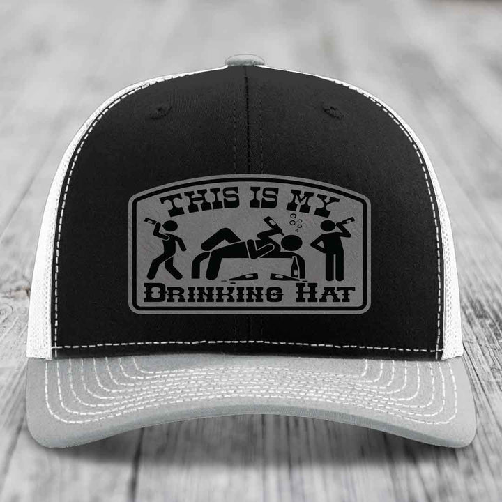 Black and white trucker hat with &