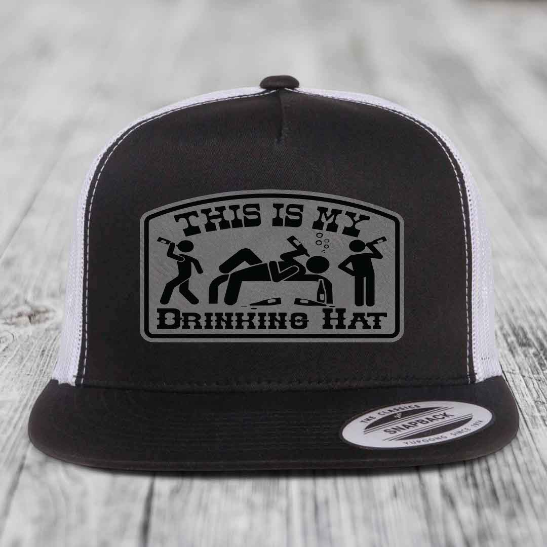 Black and white trucker hat with &