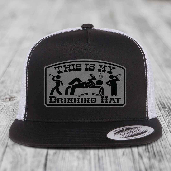 Black and white trucker hat with &