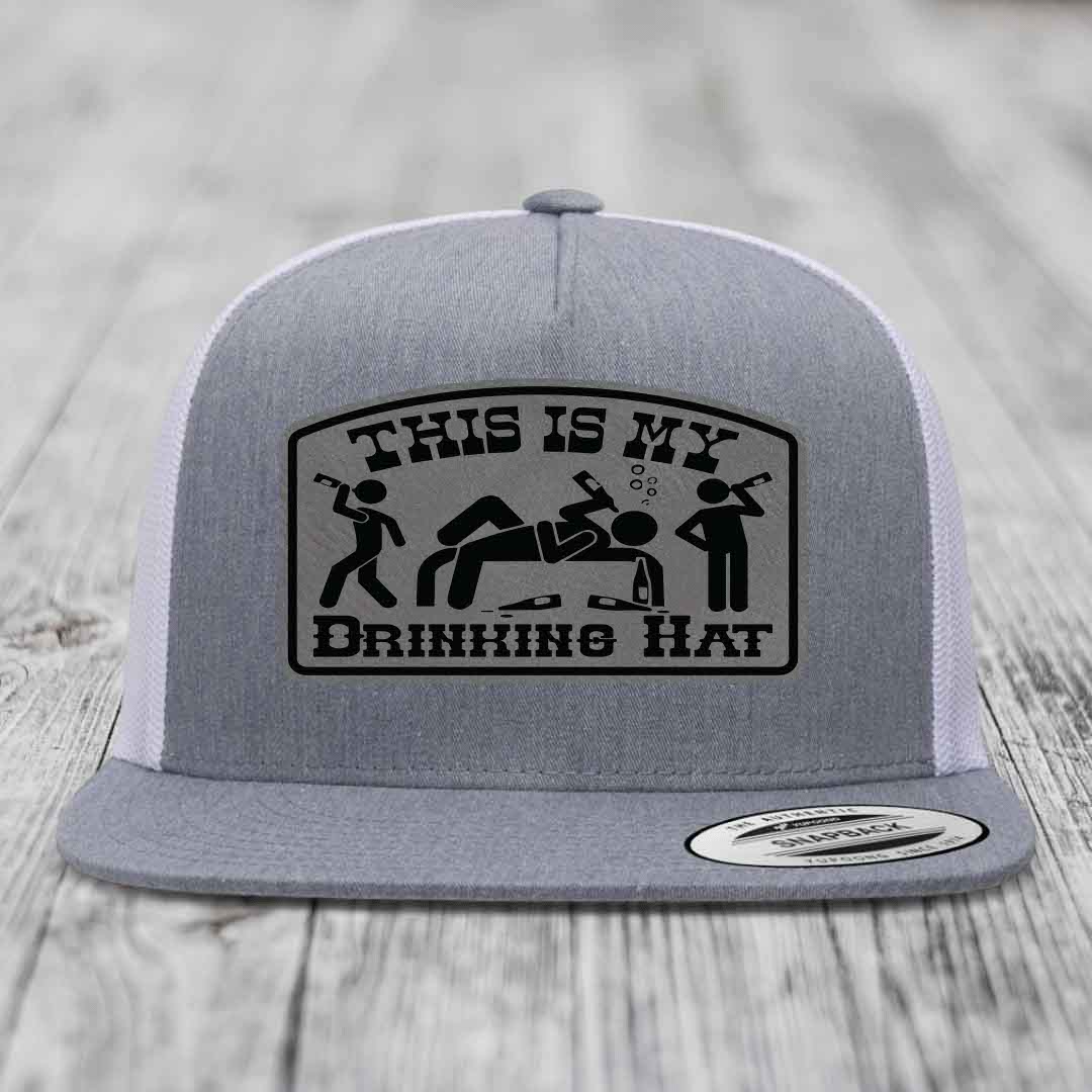 Grey trucker hat with black &