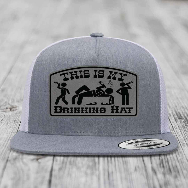 Grey trucker hat with black &