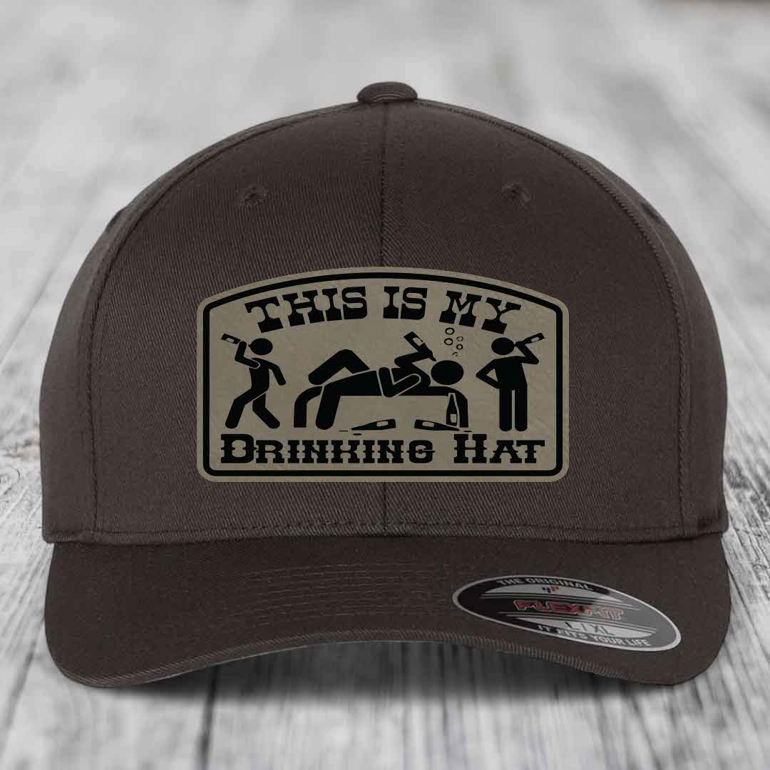 Dark brown baseball cap with &