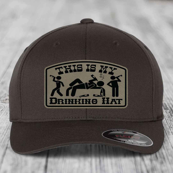 Dark brown baseball cap with &