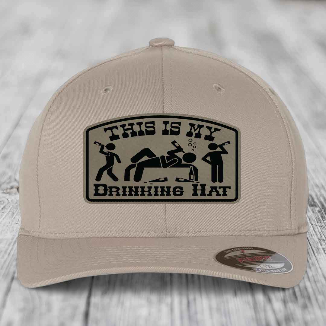 Beige baseball cap with black &