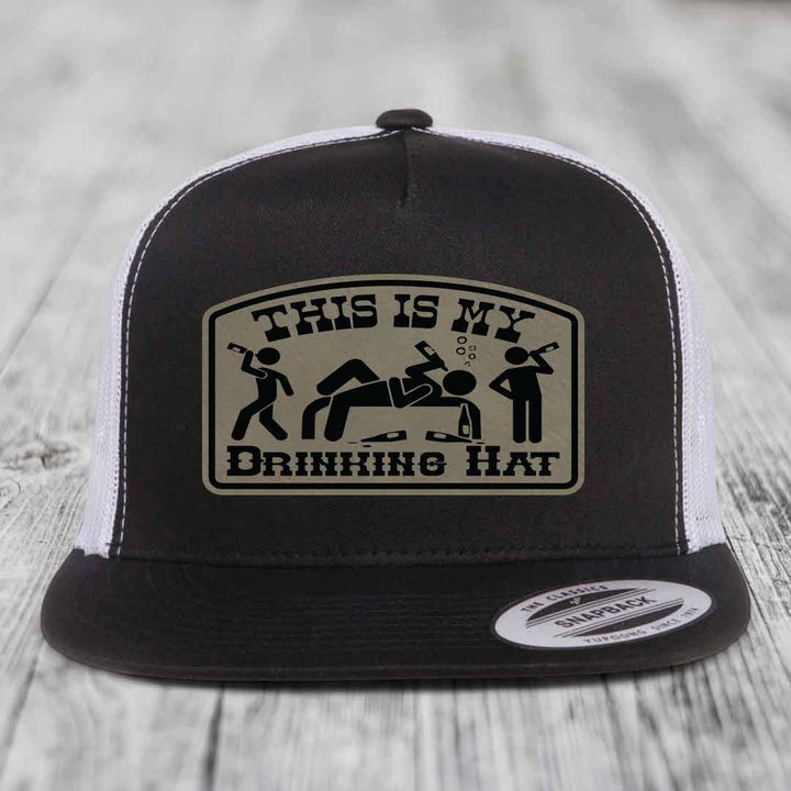 Black and white trucker hat with &