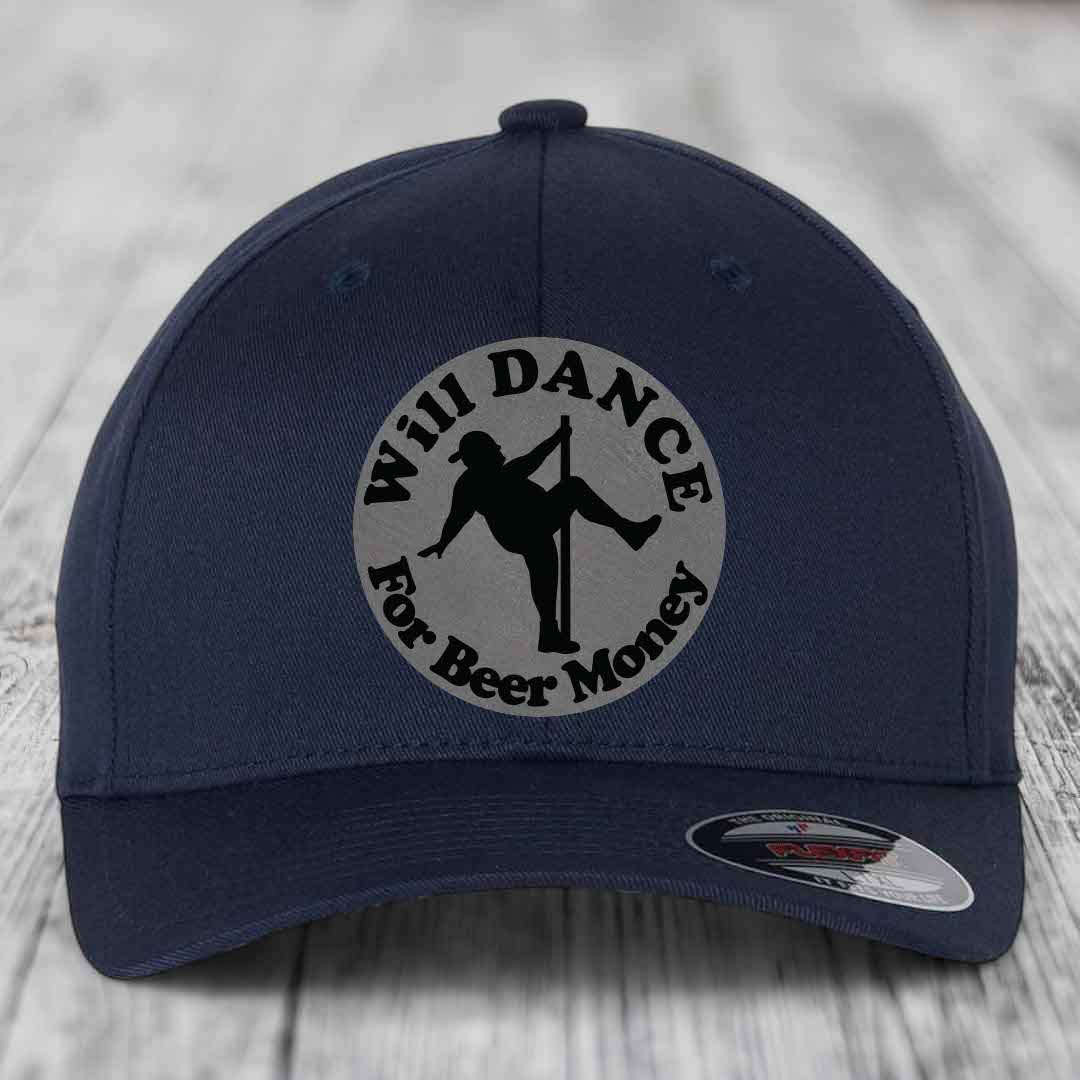 Dark blue baseball cap with circular patch reading &