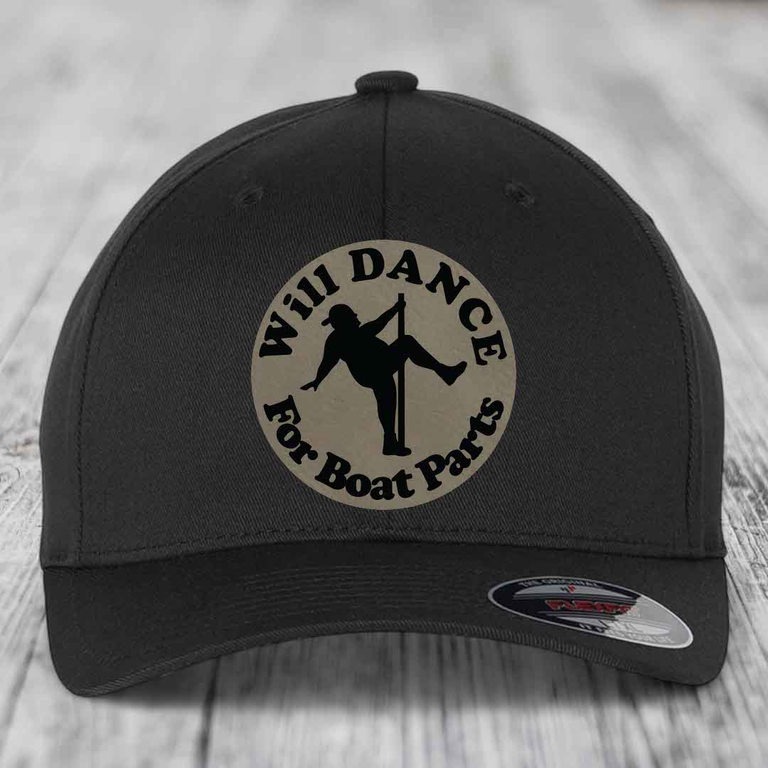 Black baseball cap with circular patch reading &