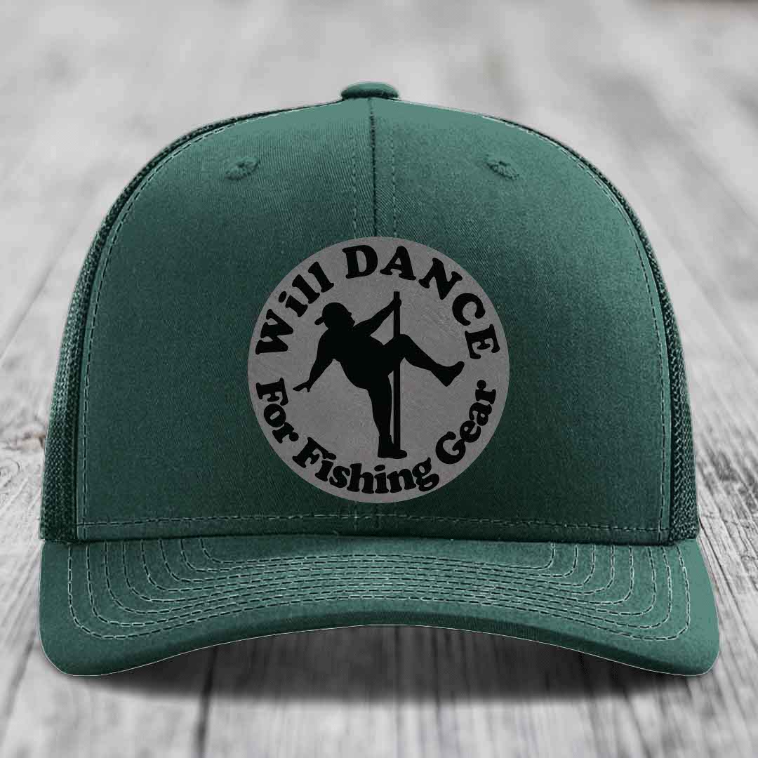Green trucker hat with circular patch reading &