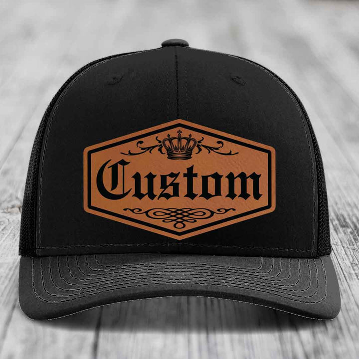Alpha Royale Custom Name Leather Patch Hat - Richardson 112