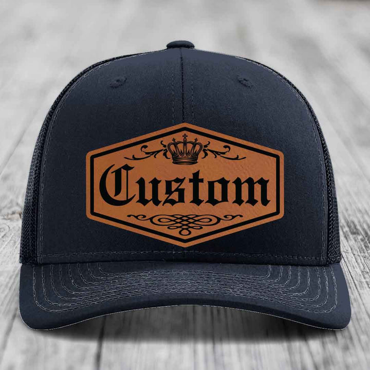 Alpha Royale Custom Name Leather Patch Hat - Richardson 112