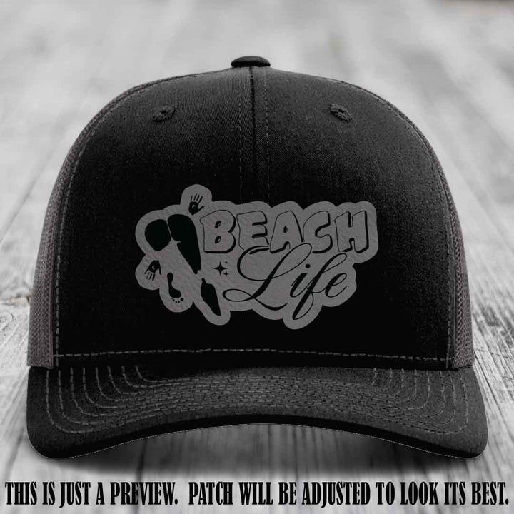 Beach Life 🏖️ design Grey to Black on Black to Charcoal Hat Richardson 112 hat
