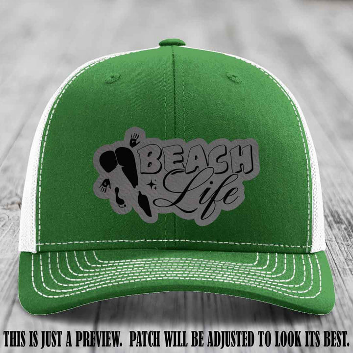 Beach Life 🏖️ design Grey to Black on Kelly to White Hat Richardson 112 hat