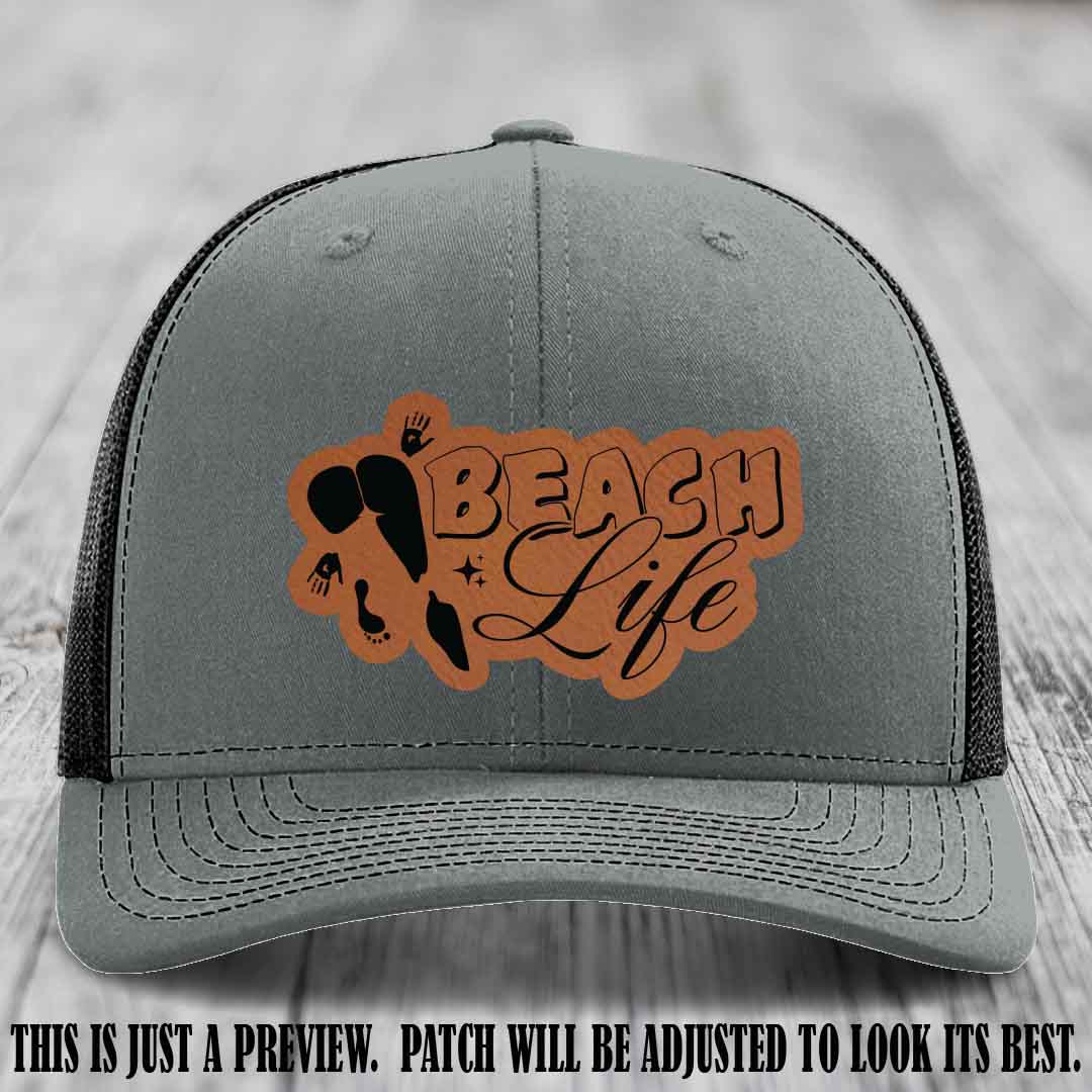 Beach Life 🏖️ design Rawhide to Black on Heather Grey to Black Hat Richardson 112 hat