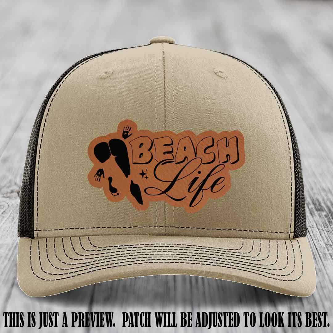 Beach Life 🏖️ design Rawhide to Black on Khaki to Coffee Hat Richardson 112 hat