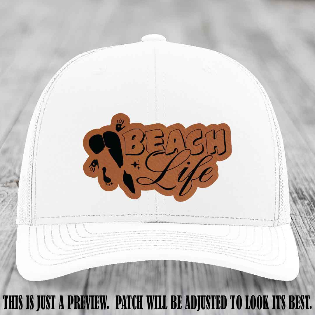 Beach Life 🏖️ design Rawhide to Black on White Hat Richardson 112 hat