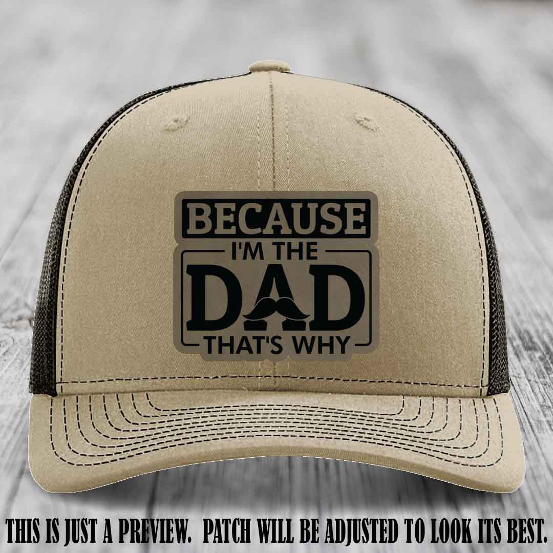 Light Brown to Black patch on Khaki to Coffee Hat - Dad Leather Patch Hat
