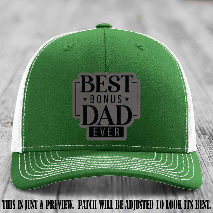 Best Bonus Dad Ever 🏆 Grey to Black Patch on Kelly to White Hat Richardson 112
