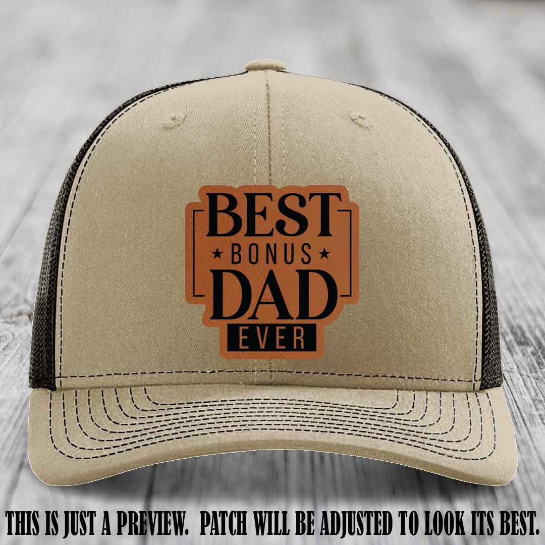 Best Bonus Dad Ever 🏆 Rawhide to Black Patch on Khaki to Coffee Hat Richardson 112