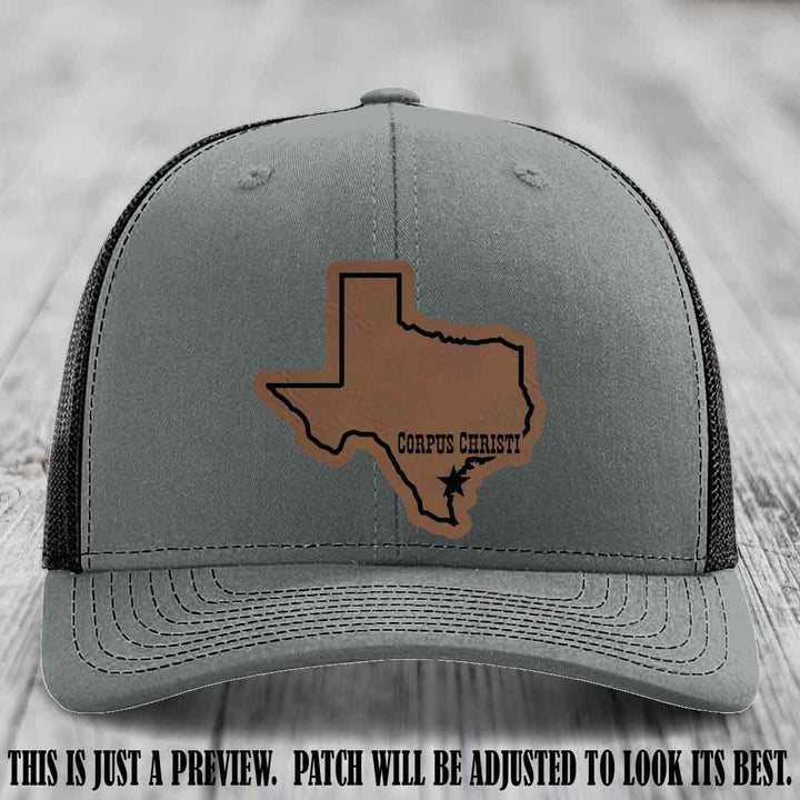 Corpus Christi Star Dark Brown to Black Patch on Heather Grey to Black Hat Richardson 112