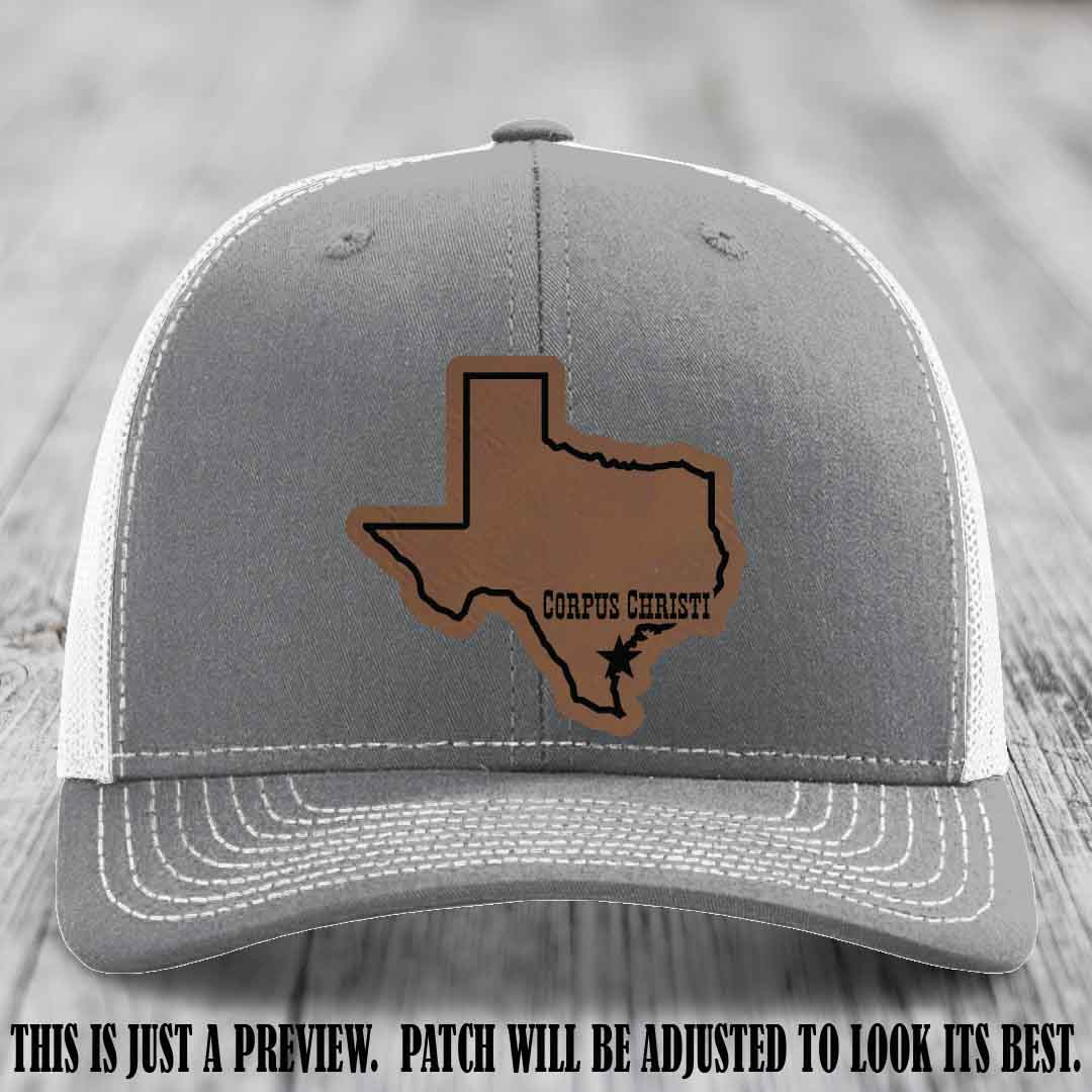 Corpus Christi Star Dark Brown to Black Patch on Heather Grey to White Hat Richardson 112