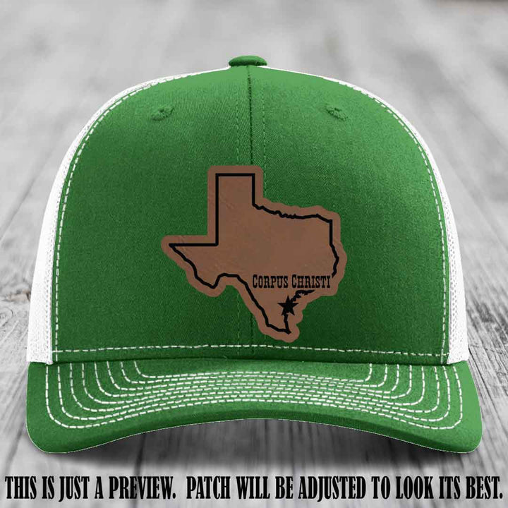 Corpus Christi Star Dark Brown to Black Patch on Kelly to White Hat Richardson 112