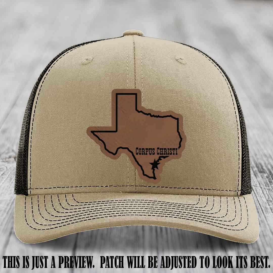 Corpus Christi Star Dark Brown to Black Patch on Khaki to Coffee Hat Richardson 112