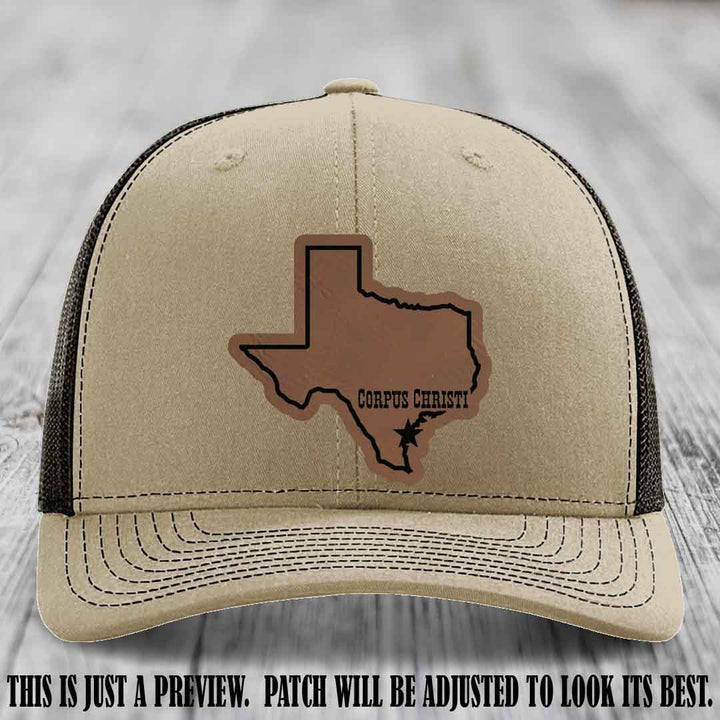 Corpus Christi Star Dark Brown to Black Patch on Khaki to Coffee Hat Richardson 112