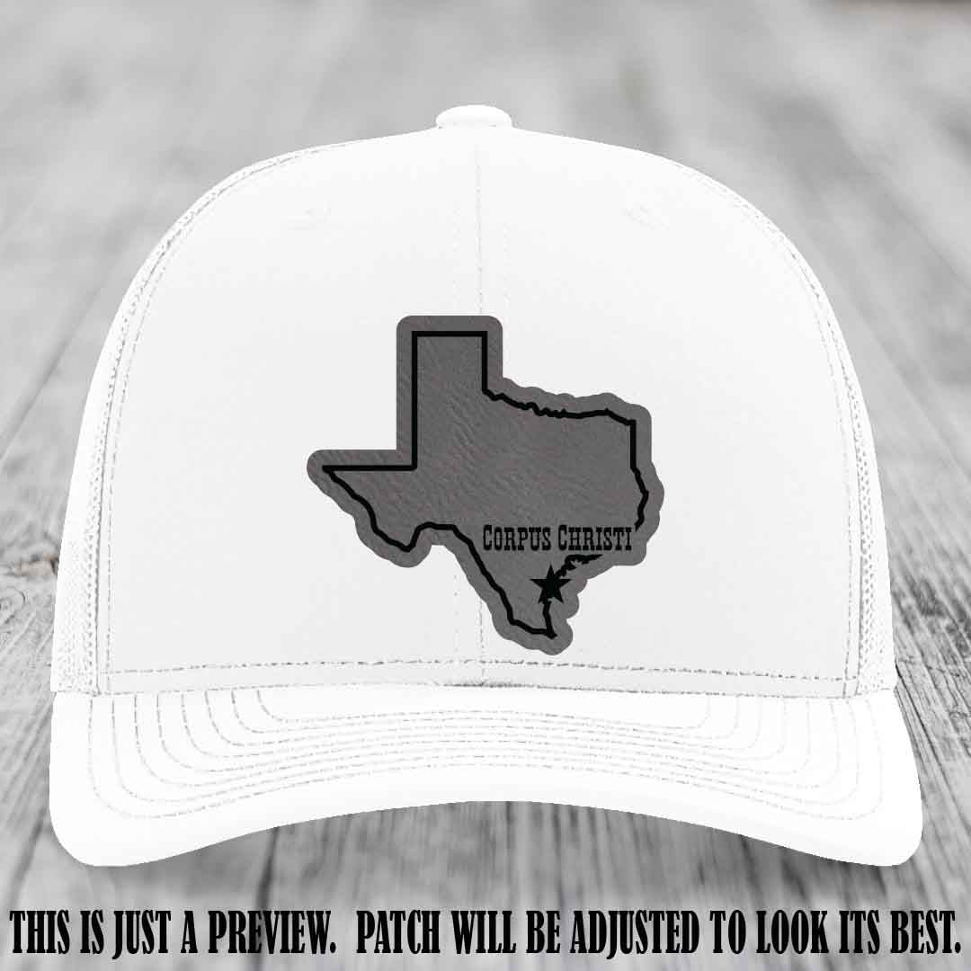 Corpus Christi Star Grey to Black Patch on White Hat Richardson 112