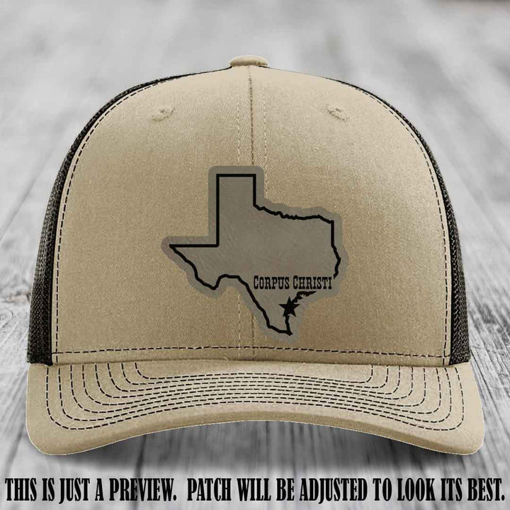 Corpus Christi Star Light Brown to Black Patch on Khaki to Coffee Hat Richardson 112