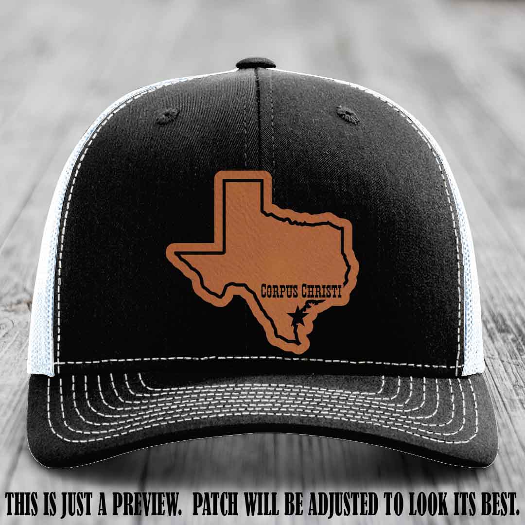 Corpus Christi Star Rawhide to Black Patch on Black to White Hat Richardson 112