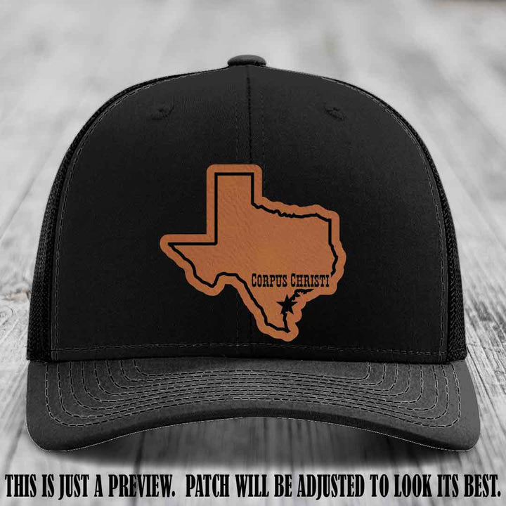 Corpus Christi Star Rawhide to Black Patch on Black Hat Richardson 112