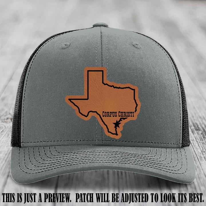 Corpus Christi Star Rawhide to Black Patch on Heather Grey to Black Hat Richardson 112