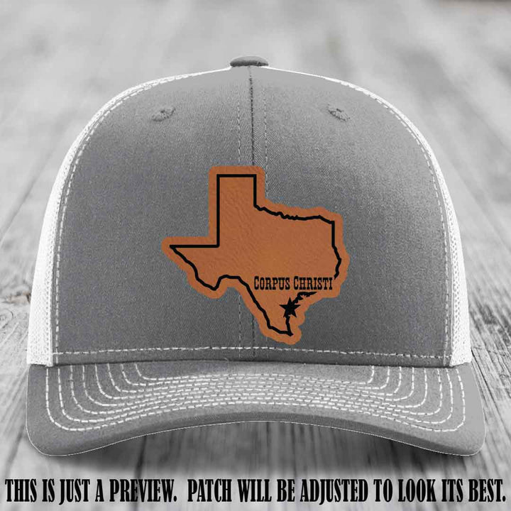 Corpus Christi Star Rawhide to Black Patch on Heather Grey to White Hat Richardson 112