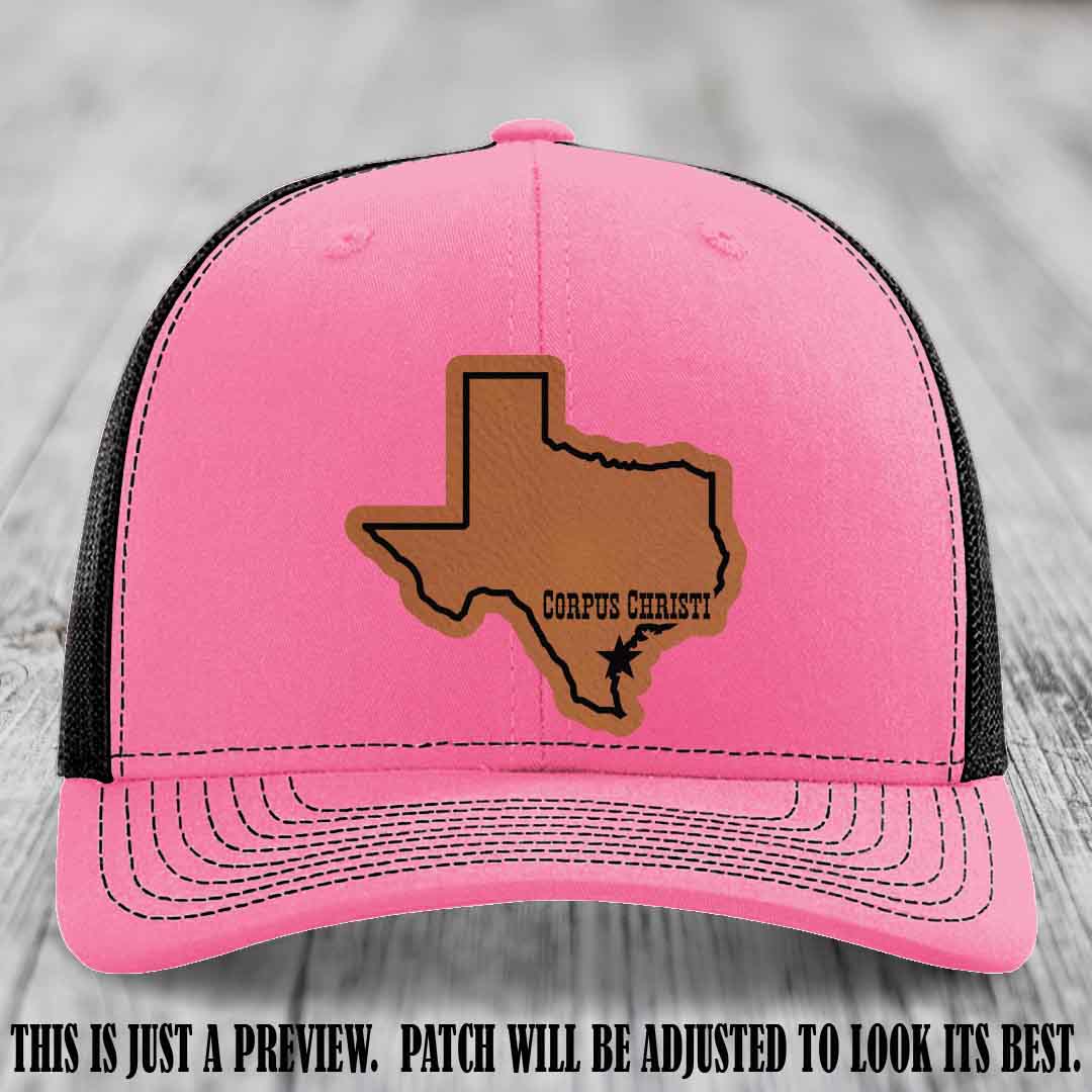 Corpus Christi Star Rawhide to Black Patch on Hot Pink to Black Hat Richardson 112