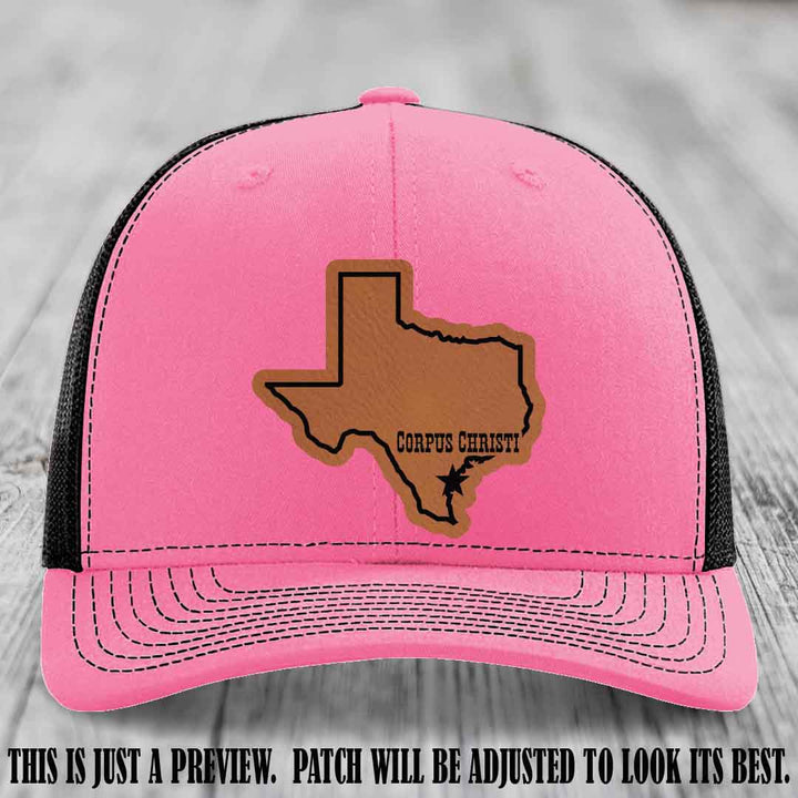 Corpus Christi Star Rawhide to Black Patch on Hot Pink to Black Hat Richardson 112