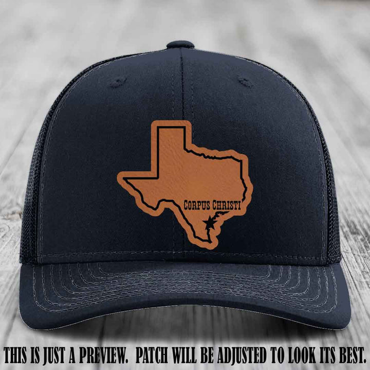 Corpus Christi Star Rawhide to Black Patch on Navy Hat Richardson 112