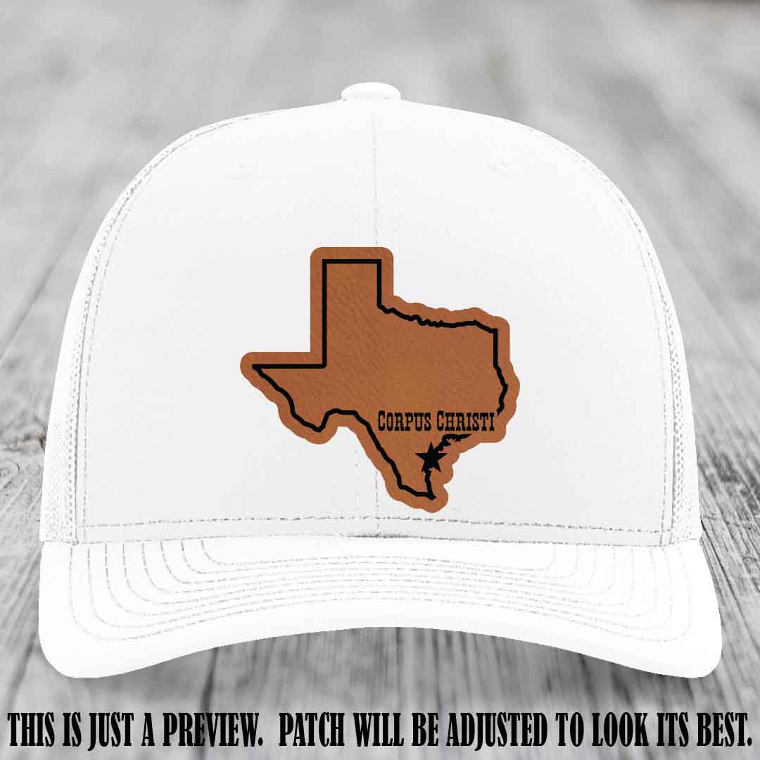 Corpus Christi Star Rawhide to Black Patch on White Hat Richardson 112