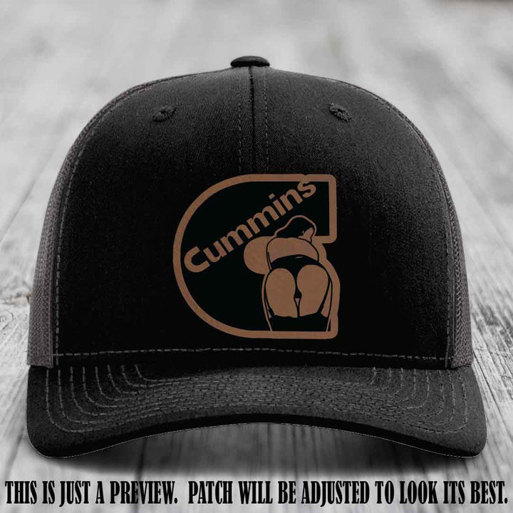 Cummins Curves Dark Brown to Black Patch on Black to Charcoal Hat Richardson 112 Hat