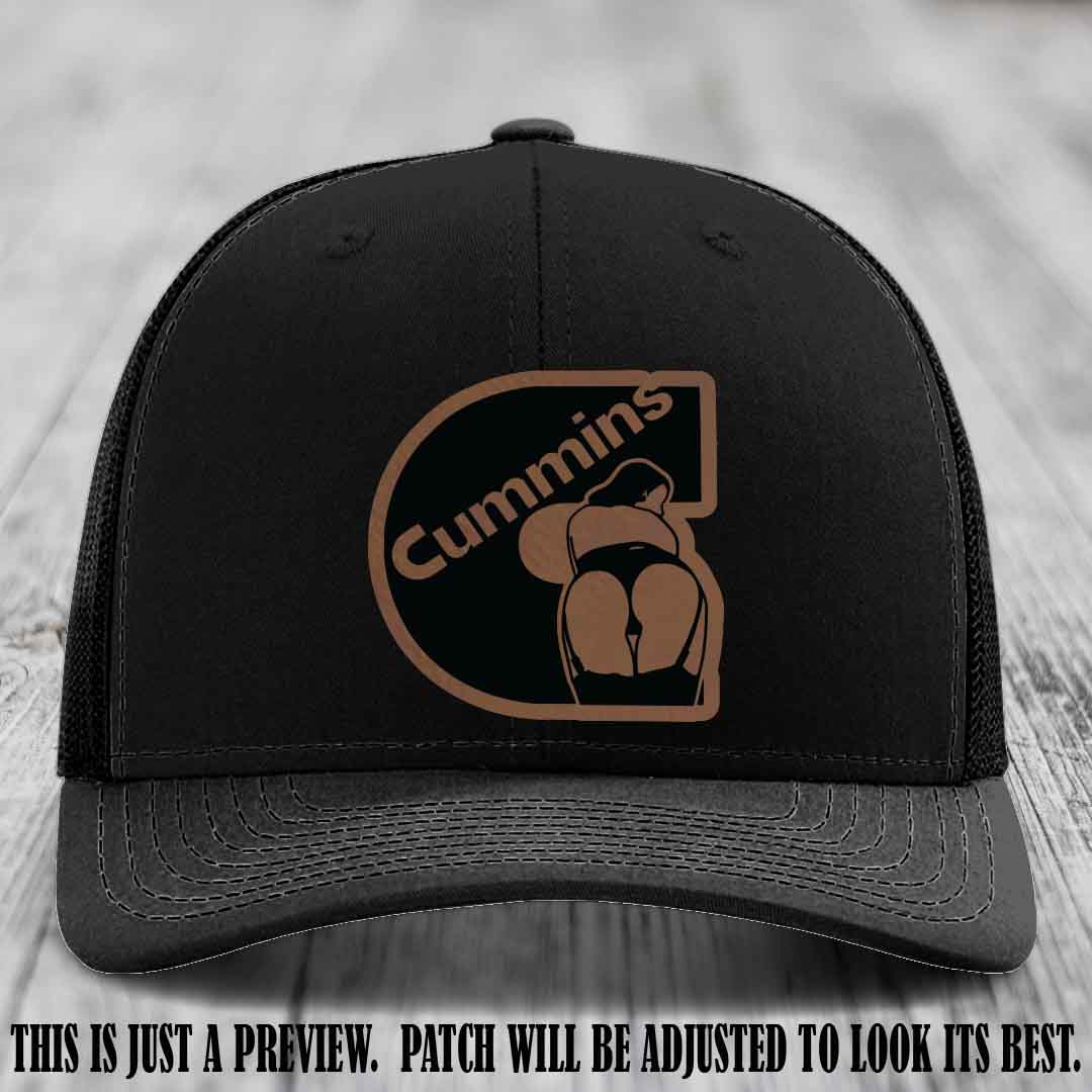 Cummins Curves Dark Brown to Black Patch on Black Hat Richardson 112 Hat