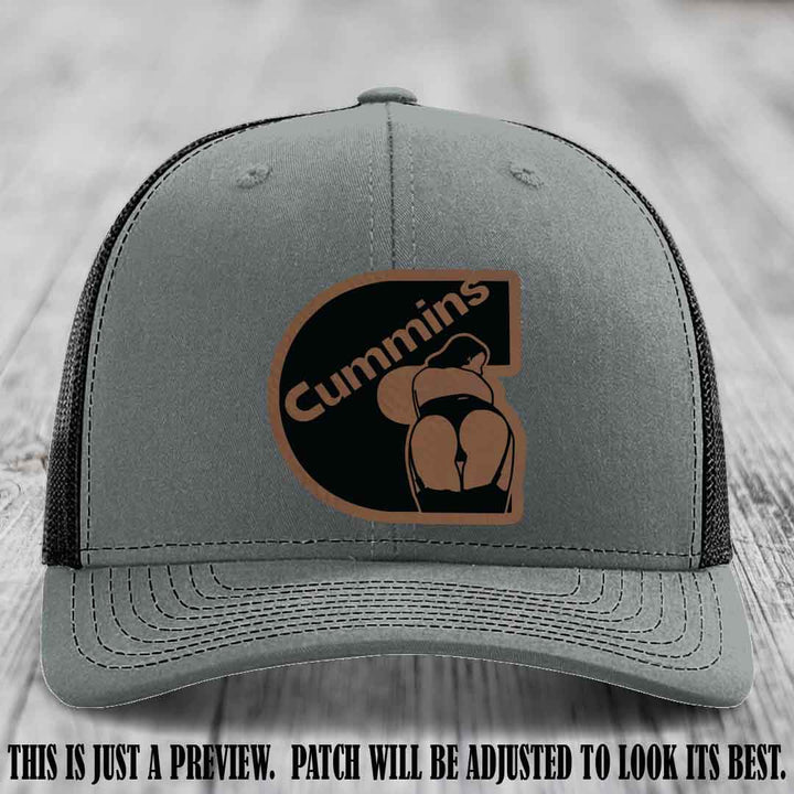 Cummins Curves Dark Brown to Black Patch on Heather Grey to Black Hat Richardson 112 Hat