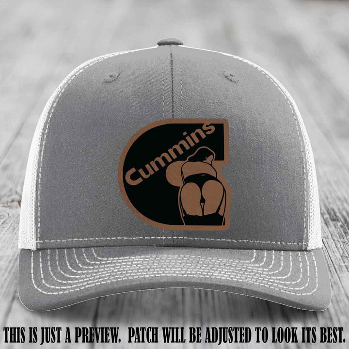 Cummins Curves Dark Brown to Black Patch on Heather Grey to White Hat Richardson 112 Hat