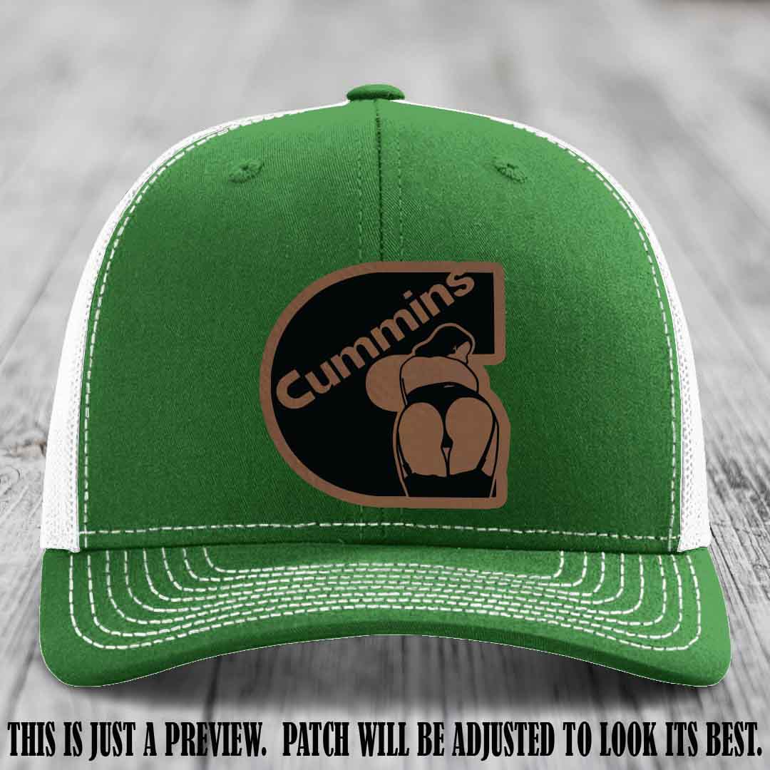 Cummins Curves Dark Brown to Black Patch on Kelly to White Hat Richardson 112 Hat